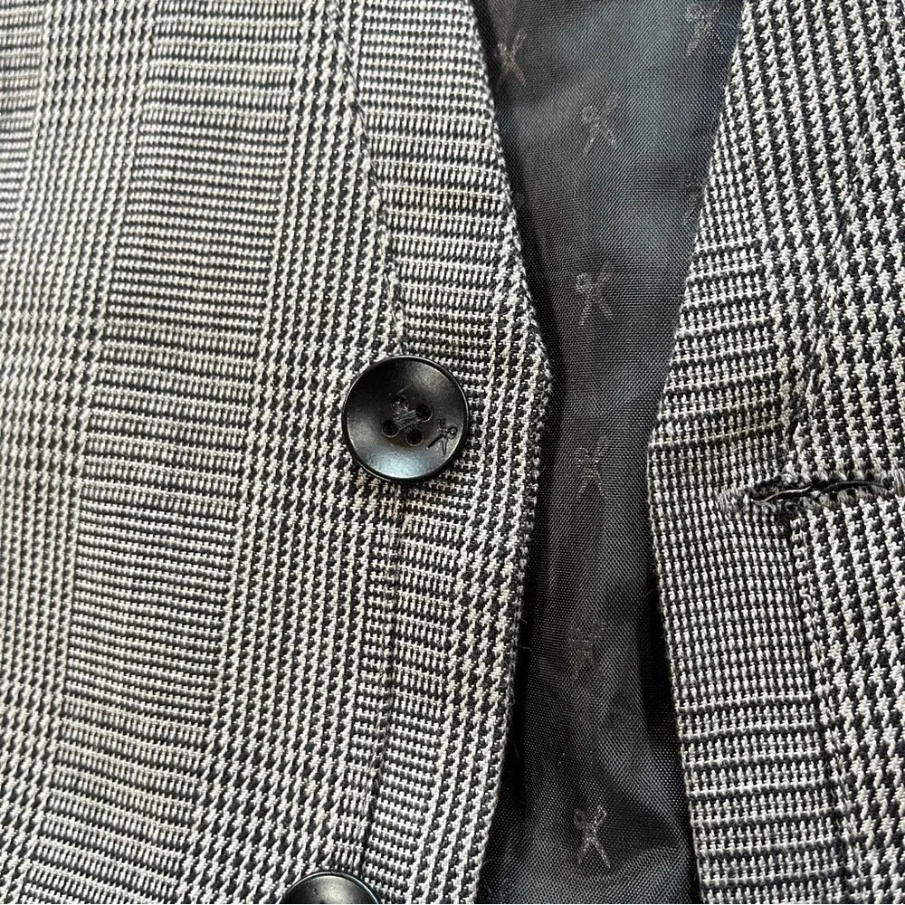 Marc Ecko Vest L Grey Glen Plaid Waistcoat Formal Dandy Peaky Blinders Steampunk
